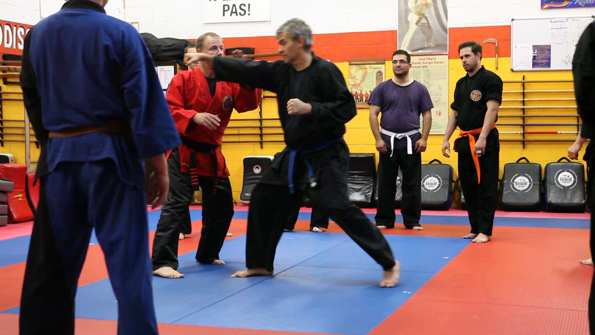 Shaolin kempo karaté instruction sur un principe de défense contre un coups de poing.